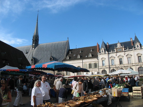 people france buildings squares burgundy markets views umbrellas beaune