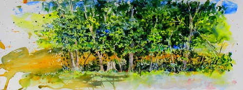 summer horizontal river watercolor landscapepainting quinacridonegold kunstplatzlinternational paintingoutdoors