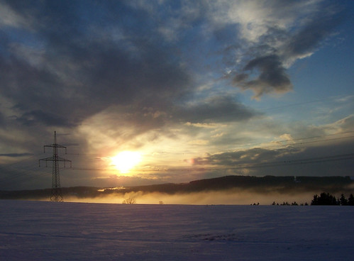 schnee sunset cloud snow field germany easter landscape bayern sonnenuntergang feld wolke ostern landschaft oberfranken frankenwald aufderwach