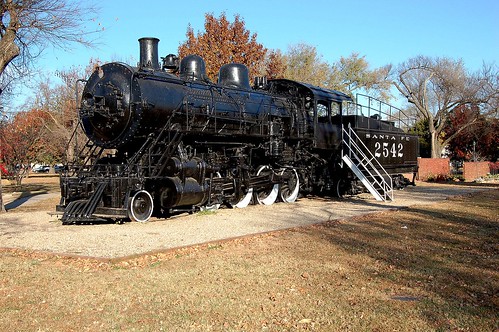 kansas railroad atchisontopekasantaferr thesantafe display locomotive steam arkansascitykansas cowleycounty consolidationclass 280wheelarrangement