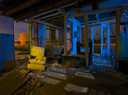 abandoned station night texas 66 gas route mclean