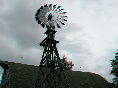 old rural stereoscopic stereophoto 3d energy wind antique farm iowa historic equipment anaglyphs redcyan 3dimages 3dphoto 3dphotos 3dpictures stereopicture