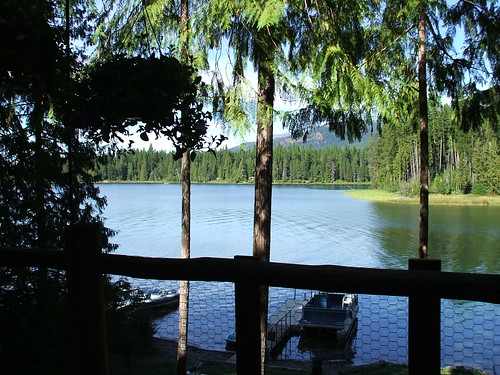 lake water deck logcabin bulllake