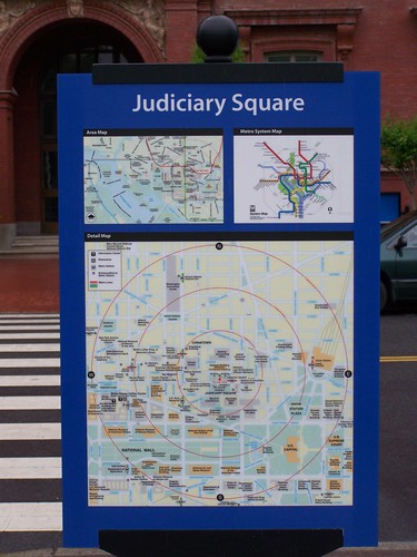 Judiciary Square Metro, wayfinding map sign