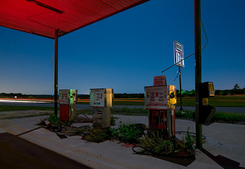 abandoned station night bowie pumps texas gas