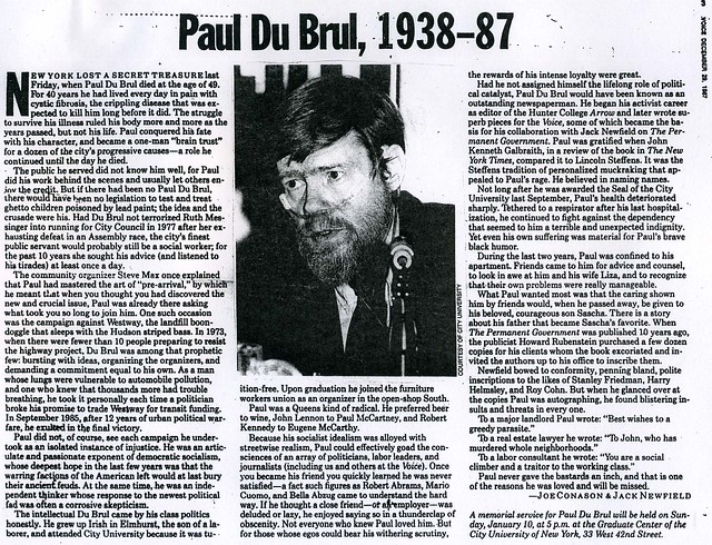 Paul DuBrul voice obit