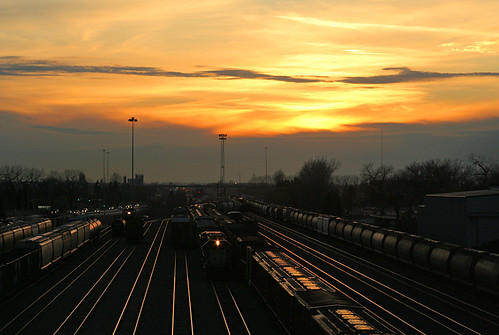 sunset train northdakota railyard bnsf grandforks