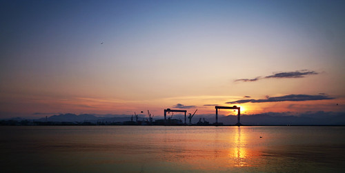 ocean blue sunset sea sky water japan port hokkaido 北海道 日本 169 hakodate 函館 roadtri goodfishiescom