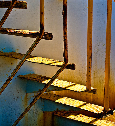 lines closeup stairs iron tank close geometry decay steps rusty structure storage rusted weathered railing chiaroscuro lightandshade disintegration auselite tengtan