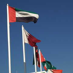Gulf Cooperation Council GCC flags flying high