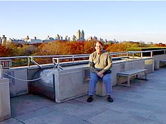 nyc98kmet08 Gregory on Roof, Met Museum, Central Park, New York 1998