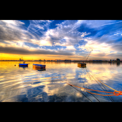 blue trees orange church clouds sunrise reflections boats bravo fishermen rope ripples why oostende hdr firstquality visiongroup infinestyle lesamisdupetitprince smlikesadomasochism amailplease