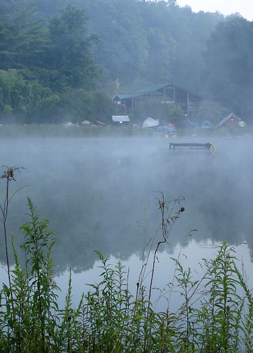 mist lake reflection water grass festival northcarolina transformus deerfields