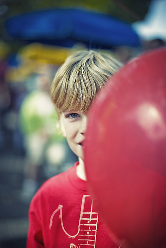 boy red portrait smile face happy balloon son