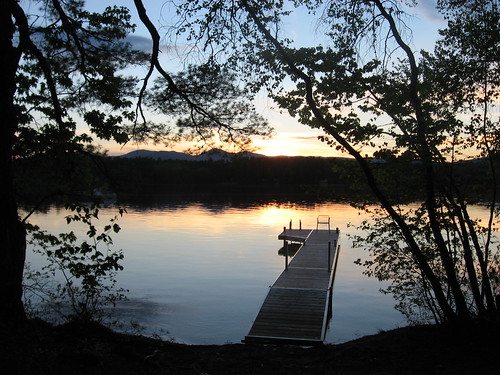 sunset lake dock cabin maine rental kezar centerlovell