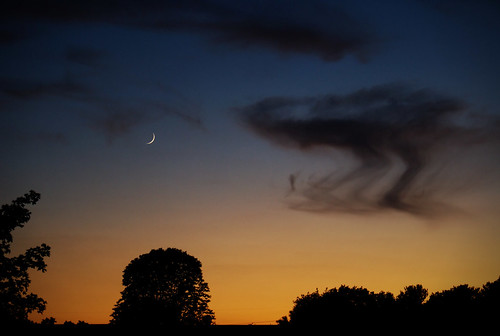 sunset sky moon clouds kalamazoo 2008