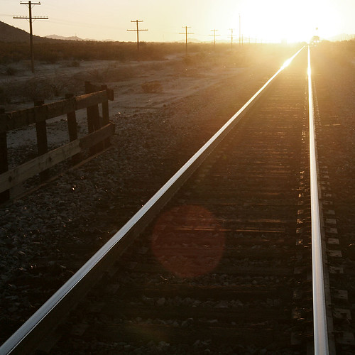 railroad light sunset arizona sun flickr track rail settingsun maricopa azdew
