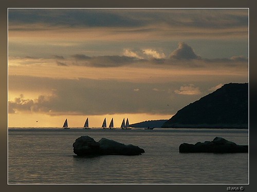 sunset sea st boat colorful croatia shana split dalmatia snjezananovak