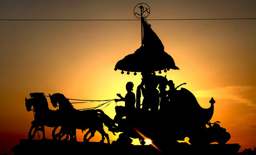 travel sunset horse orange india silhouette temple evening bookcover gita krishna chariot arjun ganga rath rishikesh 2011 mahabharat neetesh