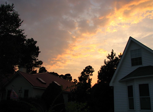 trees sunset sky house clouds northcarolina wilmington