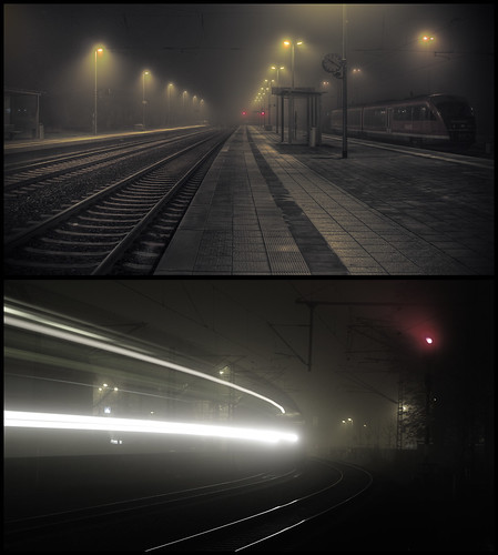 city longexposure mist home misty sepia night train industrial cityscape surreal jena electrical serie 1000views lightpollution mywinners