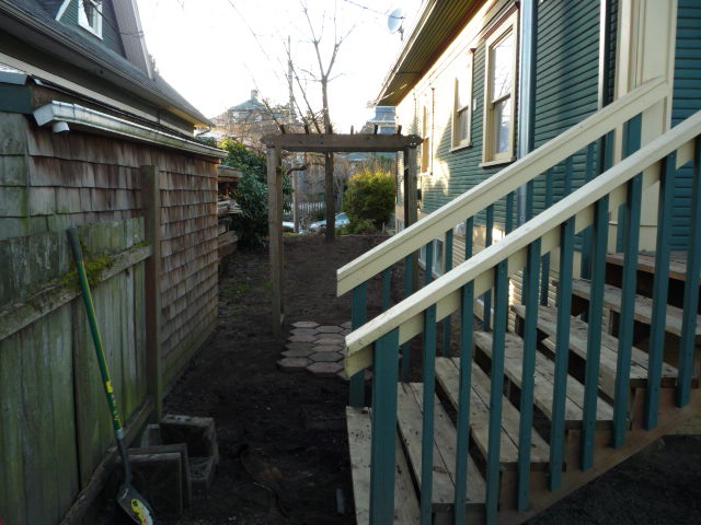 Side yard where new fence will be