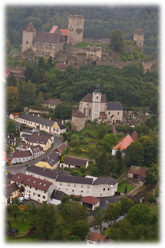 houses castle church buildings austria view lookout valley niederösterreich loweraustria hardegg
