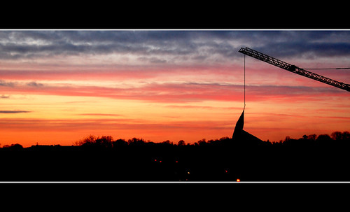 sunset silhouette skyline evening crane dusk twlight justforfun