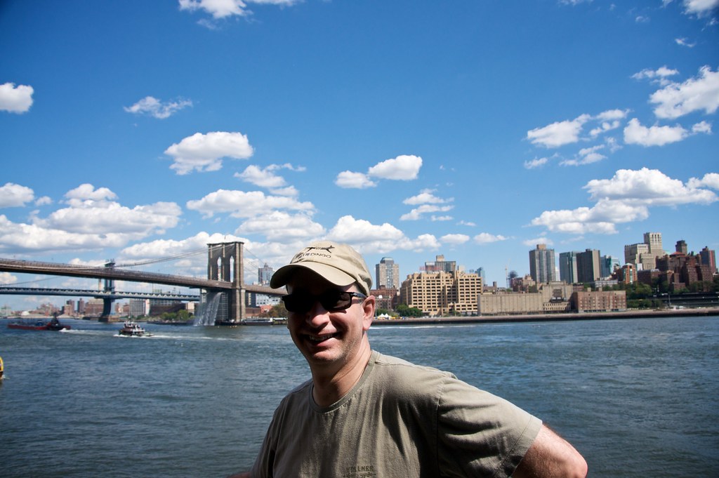 David Smiling in Front of Brooklyn