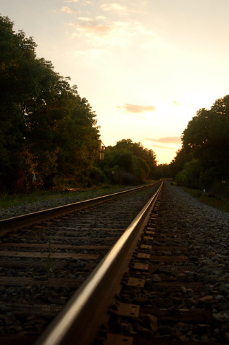 railroad sunset train d50 nikon tracks 2008