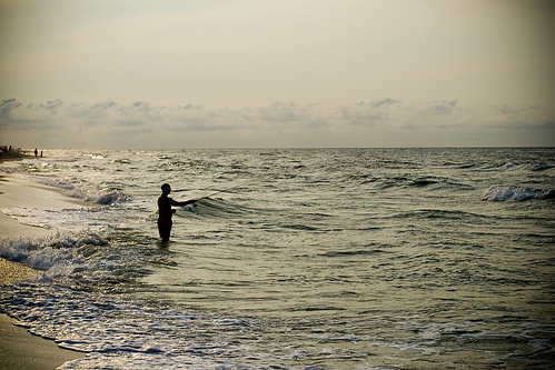 shadow beach sunrise fishing sand waves florida potd shore rod casting reel kneedeep