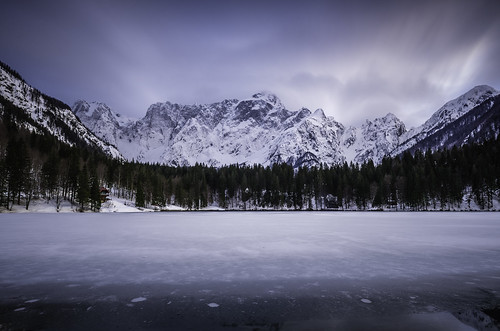 lake snow mountains ice clouds landscape frozen nikon long exposure wind cloudy d600 2470 tarvisio pontebba lwater reg6029tarvisioboscoverdecervignanoag