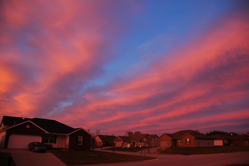county christmas pink blue houses sunset red sky sun colors beautiful set clouds america photography weird photo colorful jasper purple south violet lavender indiana neighborhood southern odd driveway colourful dubois
