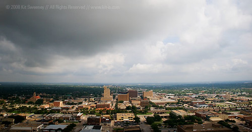 above clouds buildings landscape downtown texas tx aerialview aerial abilene kitsweeney