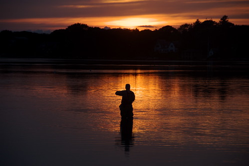 sunset summer beach fisherman pond rhodeisland quonnie quonochontaug quonniepond