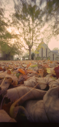 autumn leaves pinhole churchyard corbridge 400h johngrey 6x12 12x6 abittoowindy