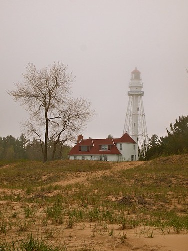 light coastguard lighthouse beach nature fog wisconsin outdoors spring midwest hiking dunes foggy lakemichigan greatlakes lakeshore wi sanddunes tworivers manitowoccounty pointbeachstateforest rawleypointlighthouse