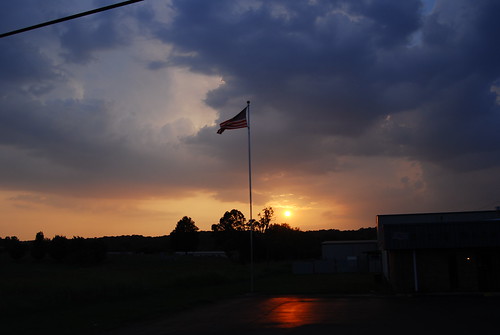 sunset sky storm silhouette americanflag ominoussky