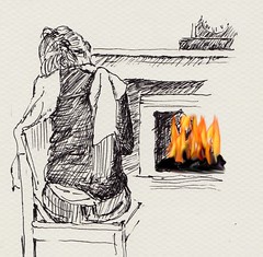 Julie by the fire-col