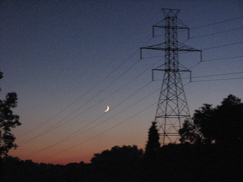 sunset moon fireworks
