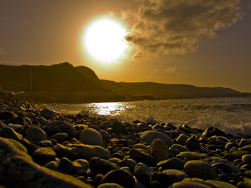 sunset sea atardecer mar stones piedras wowiekazowie