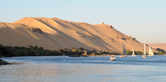 Dunes of Aswan at sunset