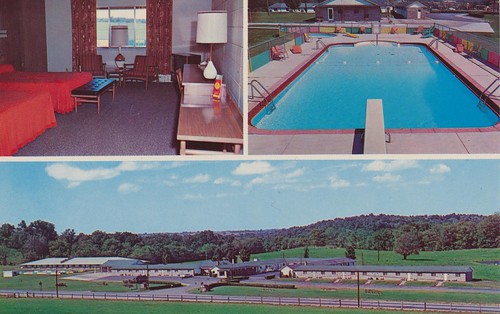 ohio vintage postcard motel norwich roomview bakers qualityinn poolview triview
