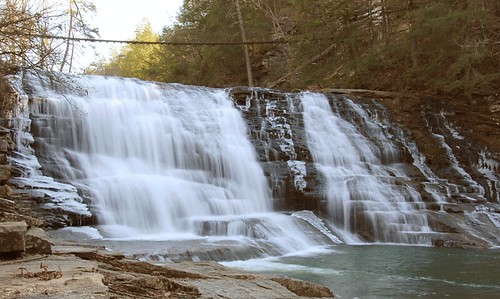 park bridge fall cane creek waterfall stream state falls animation animated swinging cascade