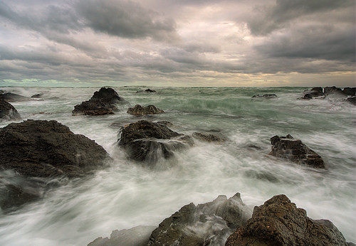 ocean sunset blur water landscape bay rocks waves wideangle wellington hdr bestflickrphotography ophiro