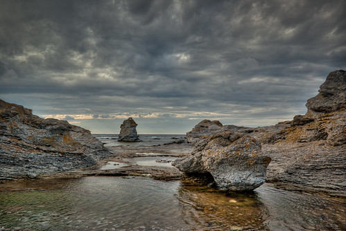 sea sky sun rock stone clouds sweden baltic gotland scandinavia hdr fårö rauk rockformation photomatix