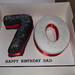 70th Numbers Birthday magic sparkle cake