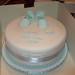 Pale Baby Blue Booties Christening Cake