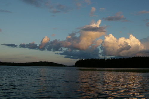 sunset sky cloud lake nature