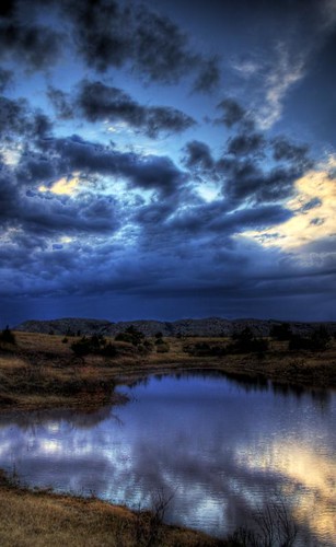 trees sky mountain color reflection oklahoma field clouds photoshop pond colorful skies glenn granite patterson hdr photomatix gmp1993